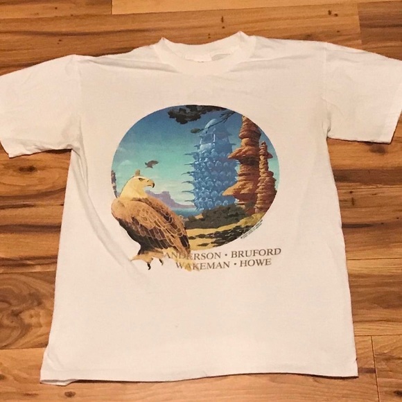 Vintage Other - Vintage 80s YES t-Shirt Anderson Bruford Wakeman Howe Rock Concert band tour Tee